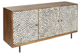 Kerrings Brown/Black/White Accent Cabinet from Ashley Furniture - Luna Furniture