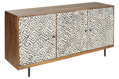 Kerrings Brown/Black/White Accent Cabinet from Ashley - Luna Furniture