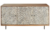Kerrings Brown/Black/White Accent Cabinet from Ashley Furniture - Luna Furniture