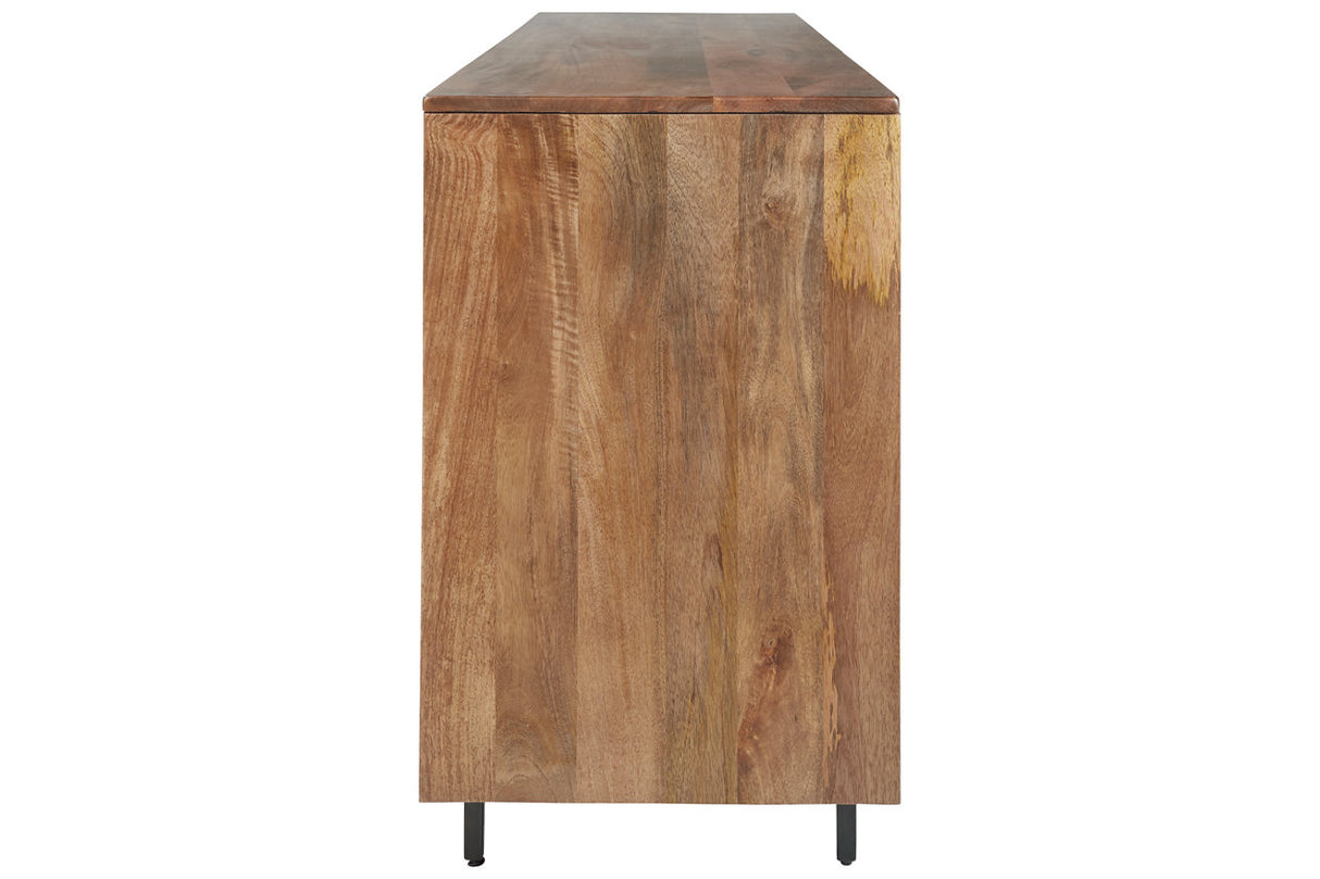Kerrings Brown/Black/White Accent Cabinet from Ashley Furniture - Luna Furniture