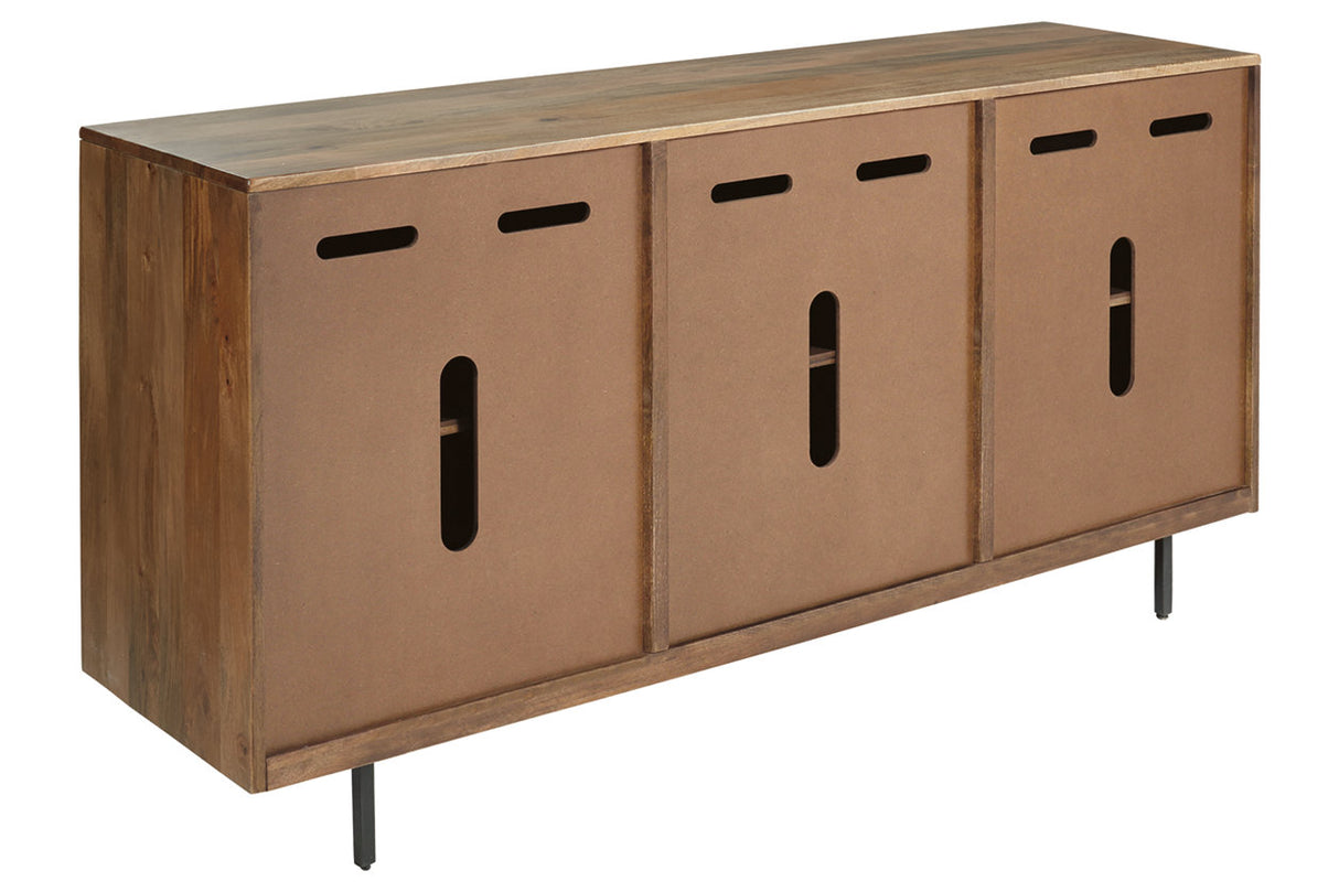 Kerrings Brown/Black/White Accent Cabinet from Ashley Furniture - Luna Furniture