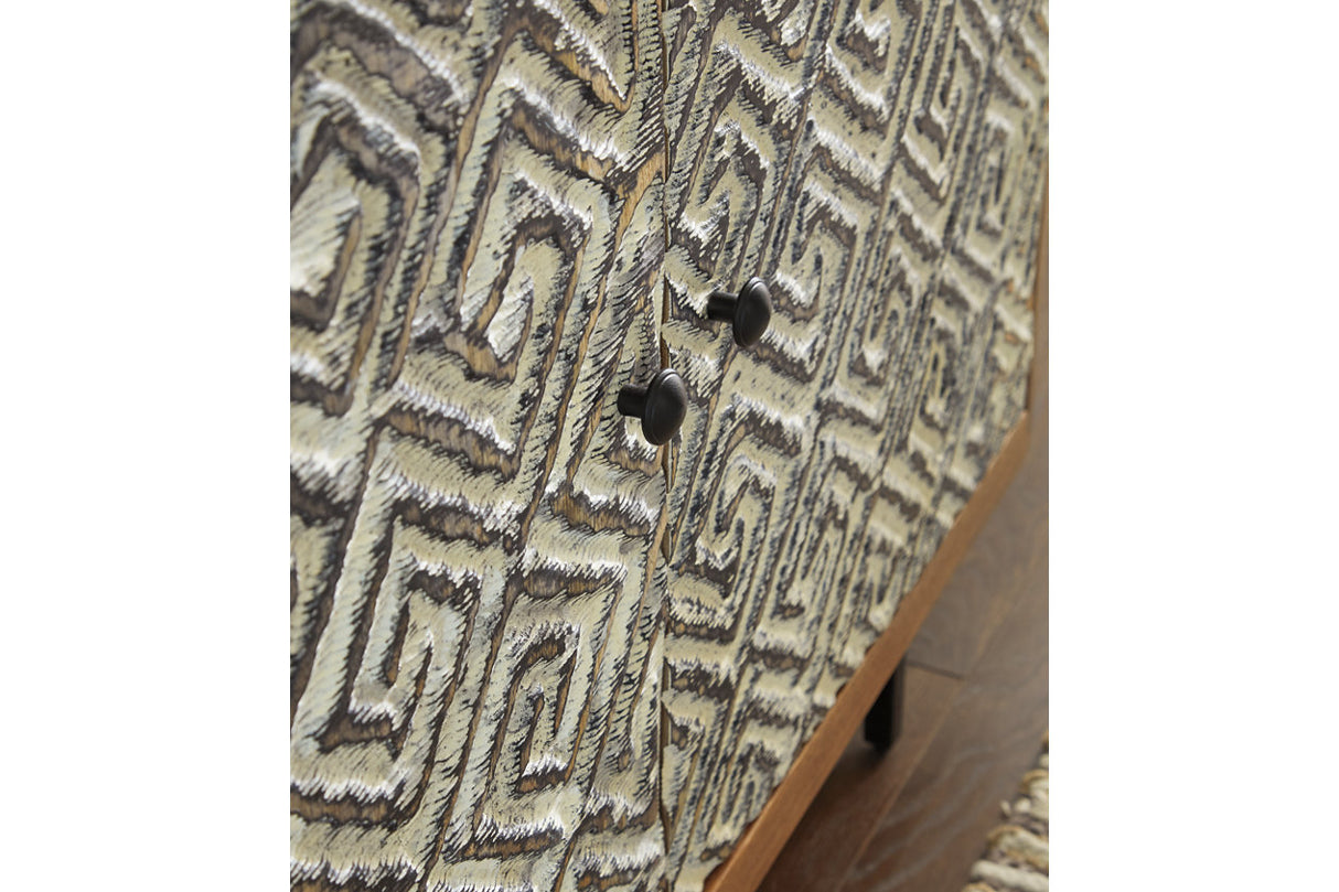 Kerrings Brown/Black/White Accent Cabinet from Ashley Furniture - Luna Furniture