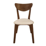 Kersey Beige and Chestnut Dining Side Chairs with Curved Backs, Set of 2 from Coaster - Luna Furniture