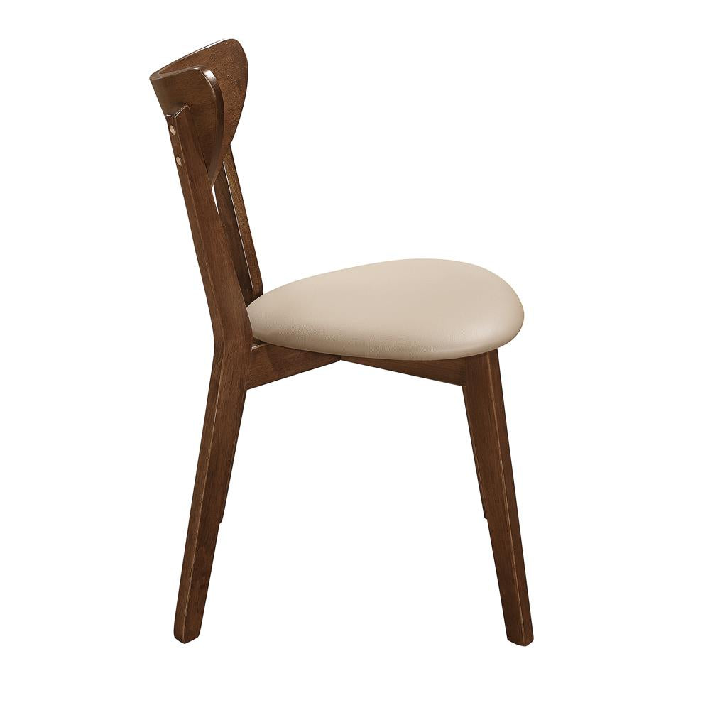 Kersey Beige and Chestnut Dining Side Chairs with Curved Backs, Set of 2 from Coaster - Luna Furniture