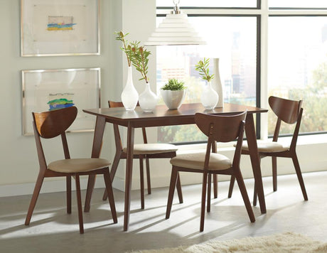 Kersey Beige and Chestnut Dining Side Chairs with Curved Backs, Set of 2 from Coaster - Luna Furniture