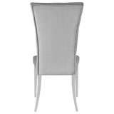 Kerwin Chrome and Gray Tufted Upholstered Side Chair, Set of 2 from Coaster - Luna Furniture
