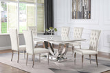Kerwin Chrome and White 7-Piece Dining Set from Coaster - Luna Furniture