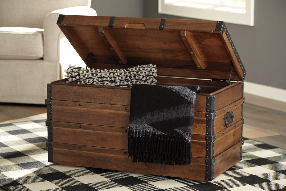 Kettleby Brown Storage Trunk from Ashley - Luna Furniture
