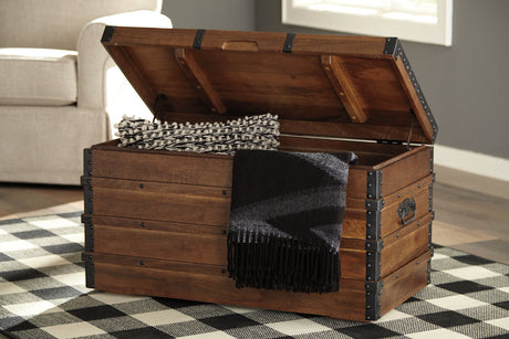 Kettleby Brown Storage Trunk from Ashley - Luna Furniture