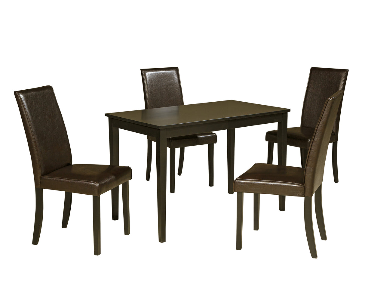 Kimonte Dark Brown 5-Piece Rectangular Dining Set from Ashley Furniture - Luna Furniture