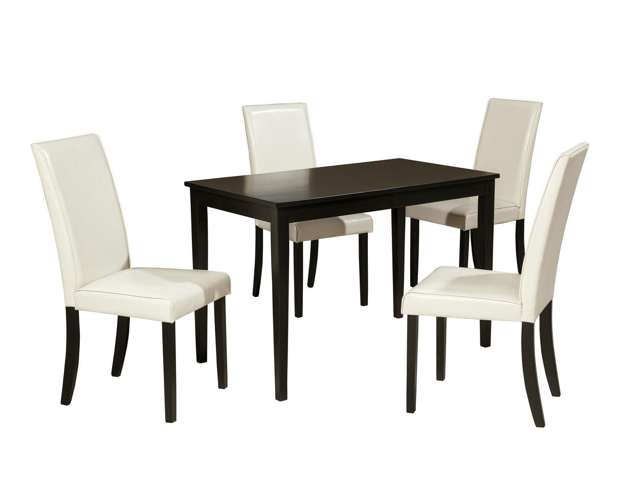 Kimonte Dark Brown/Ivory 5-Piece Rectangular Dining Set from Ashley - Luna Furniture