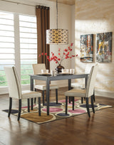 Kimonte Dark Brown/Ivory 5-Piece Rectangular Dining Set from Ashley - Luna Furniture
