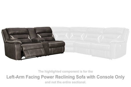 Kincord Midnight Left-Arm Facing Power Reclining Sofa with Console from Ashley - Luna Furniture