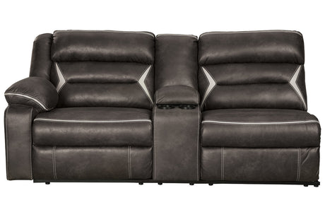 Kincord Midnight Left-Arm Facing Power Reclining Sofa with Console from Ashley - Luna Furniture