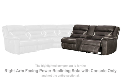 Kincord Midnight Right-Arm Facing Power Reclining Sofa with Console from Ashley - Luna Furniture