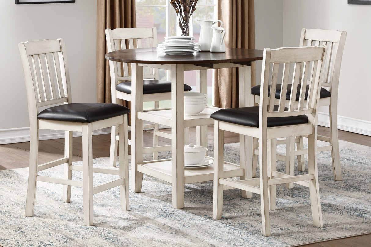 Kiwi White Wash Counter Height Chair, Set of 2 from Homelegance - Luna Furniture