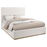Knox Cream Upholstered Eastern King Platform Bed from Coaster - Luna Furniture