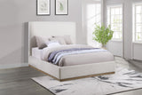 Knox Cream Upholstered Queen Platform Bed from Coaster - Luna Furniture
