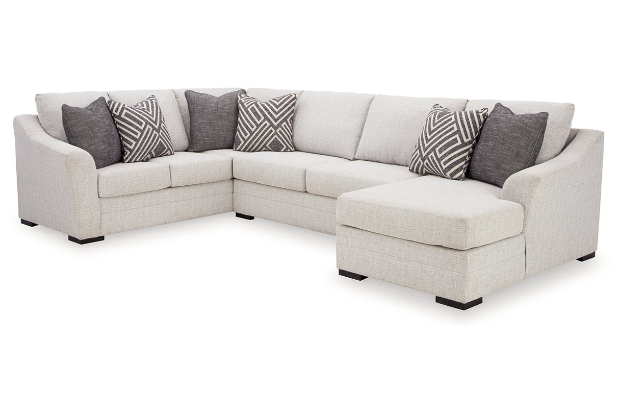 Koralynn Stone 3-Piece RAF Chaise Sectional from Ashley - Luna Furniture
