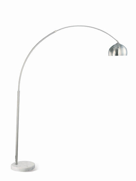 Krester Brushed Steel and Chrome Arched Floor Lamp from Coaster - Luna Furniture