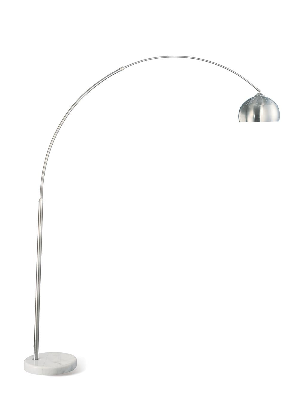 Krester Brushed Steel and Chrome Arched Floor Lamp from Coaster - Luna Furniture