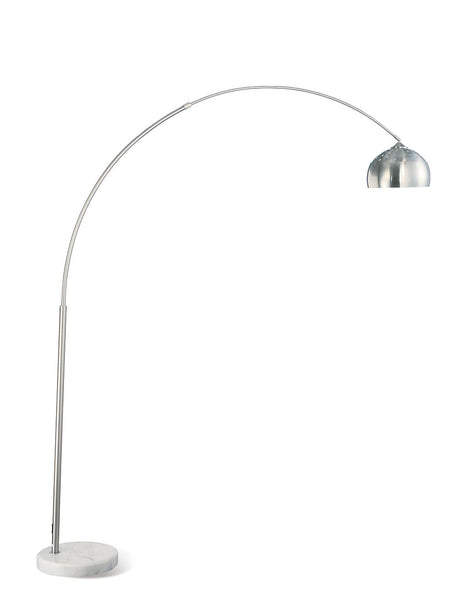 Krester Brushed Steel and Chrome Arched Floor Lamp from Coaster - Luna Furniture