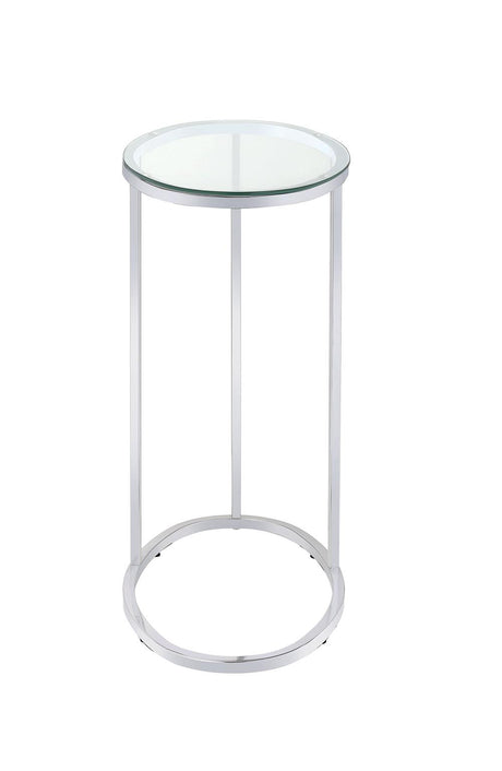 Kyle Chrome and Clear Oval Snack Table from Coaster - Luna Furniture