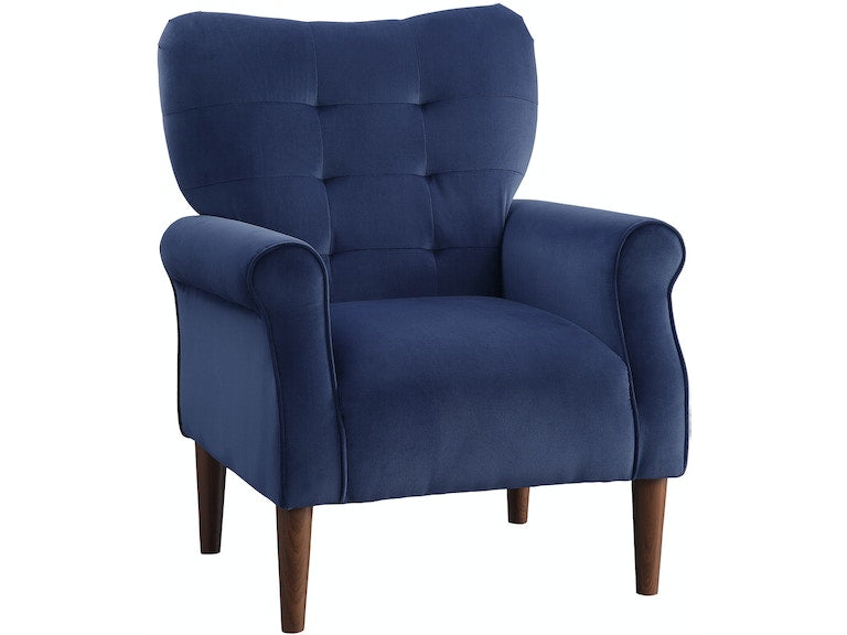 Kyrie Blue Velvet Accent Chair from Homelegance - Luna Furniture