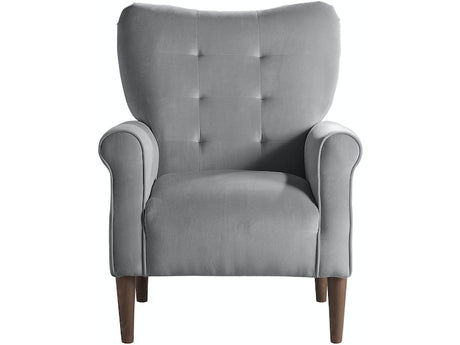 Kyrie Dark Gray Velvet Accent Chair from Homelegance - Luna Furniture