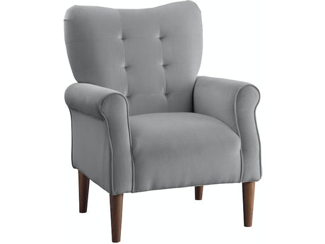 Kyrie Dark Gray Velvet Accent Chair from Homelegance - Luna Furniture