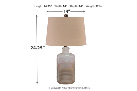 Marnina Taupe Table Lamp from Ashley - Luna Furniture