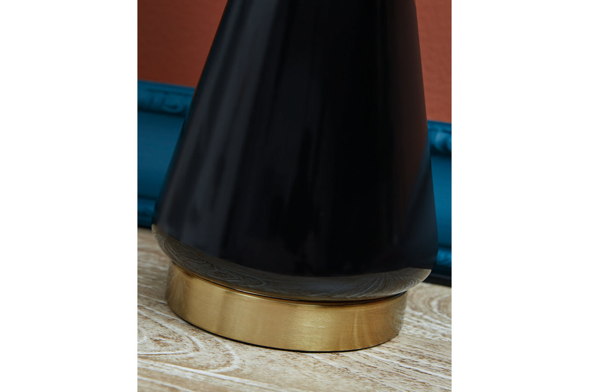 Ackson Black/Brass Finish Table Lamp, Set of 2