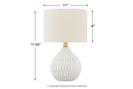 Wardmont White Table Lamp from Ashley - Luna Furniture