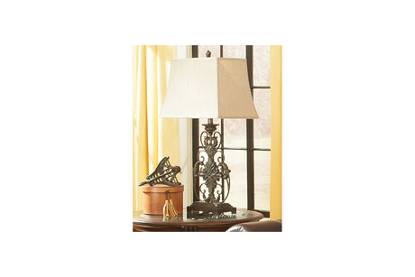 Sallee Gold Finish Table Lamp -  - Luna Furniture