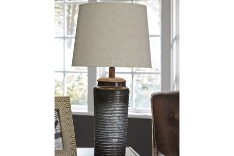 Norbert Gray Table Lamp, Set of 2 -  - Luna Furniture