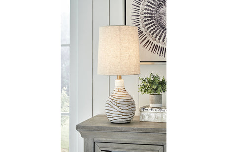 Aleela White/Gold Finish Table Lamp from Ashley - Luna Furniture