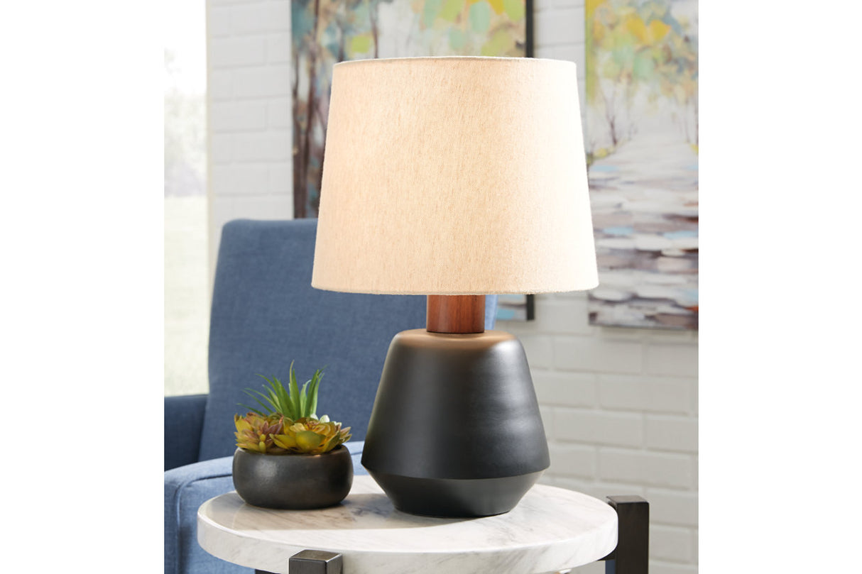 Ancel Black/Brown Table Lamp -  - Luna Furniture