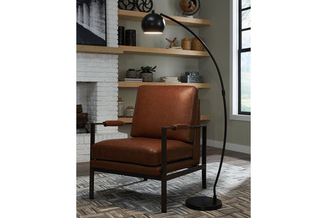 Marinel Black Floor Lamp - Ashley - Luna Furniture