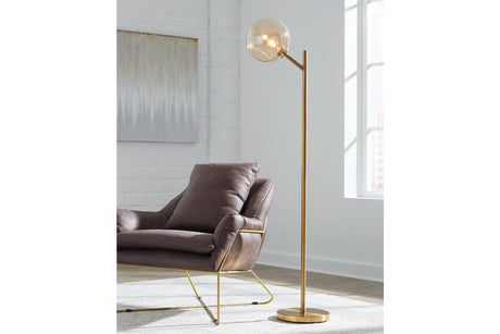 Abanson Amber/Gold Finish Floor Lamp -  - Luna Furniture