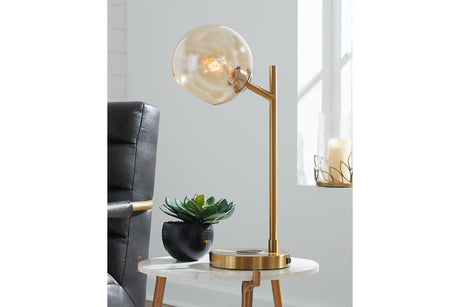 Abanson Amber/Gold Finish Desk Lamp -  - Luna Furniture