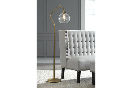 Marilee Antique Brass Finish Floor Lamp -  - Luna Furniture