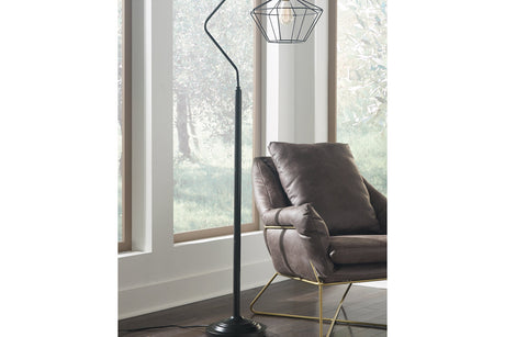 Makeika Black Floor Lamp -  - Luna Furniture