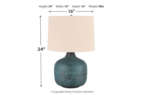 Malthace Patina Table Lamp from Ashley - Luna Furniture