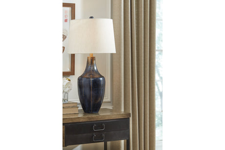 Evania Indigo Table Lamp from Ashley - Luna Furniture