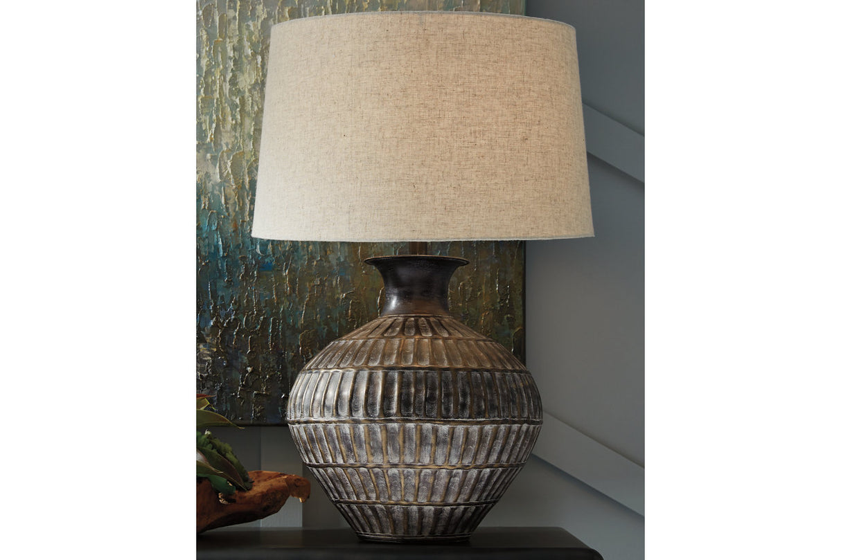 Magan Antique Bronze Finish Table Lamp from Ashley - Luna Furniture