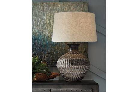Magan Antique Bronze Finish Table Lamp from Ashley - Luna Furniture