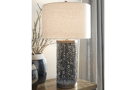 Dayo Gray/Gold Finish Table Lamp -  - Luna Furniture