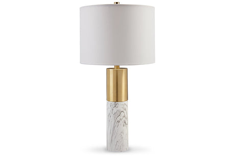 Samney Gold Finish/White Table Lamp
