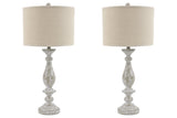 Bernadate Whitewash Table Lamp, Set of 2 -  - Luna Furniture