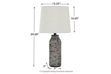 Mahima Black/White Table Lamp from Ashley - Luna Furniture